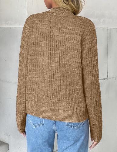 Image of Zeagoo Women's 2026 Cardigan Sweaters Button Down Crew Neck Open Front Long Sleeve Knit Cropped Jackets