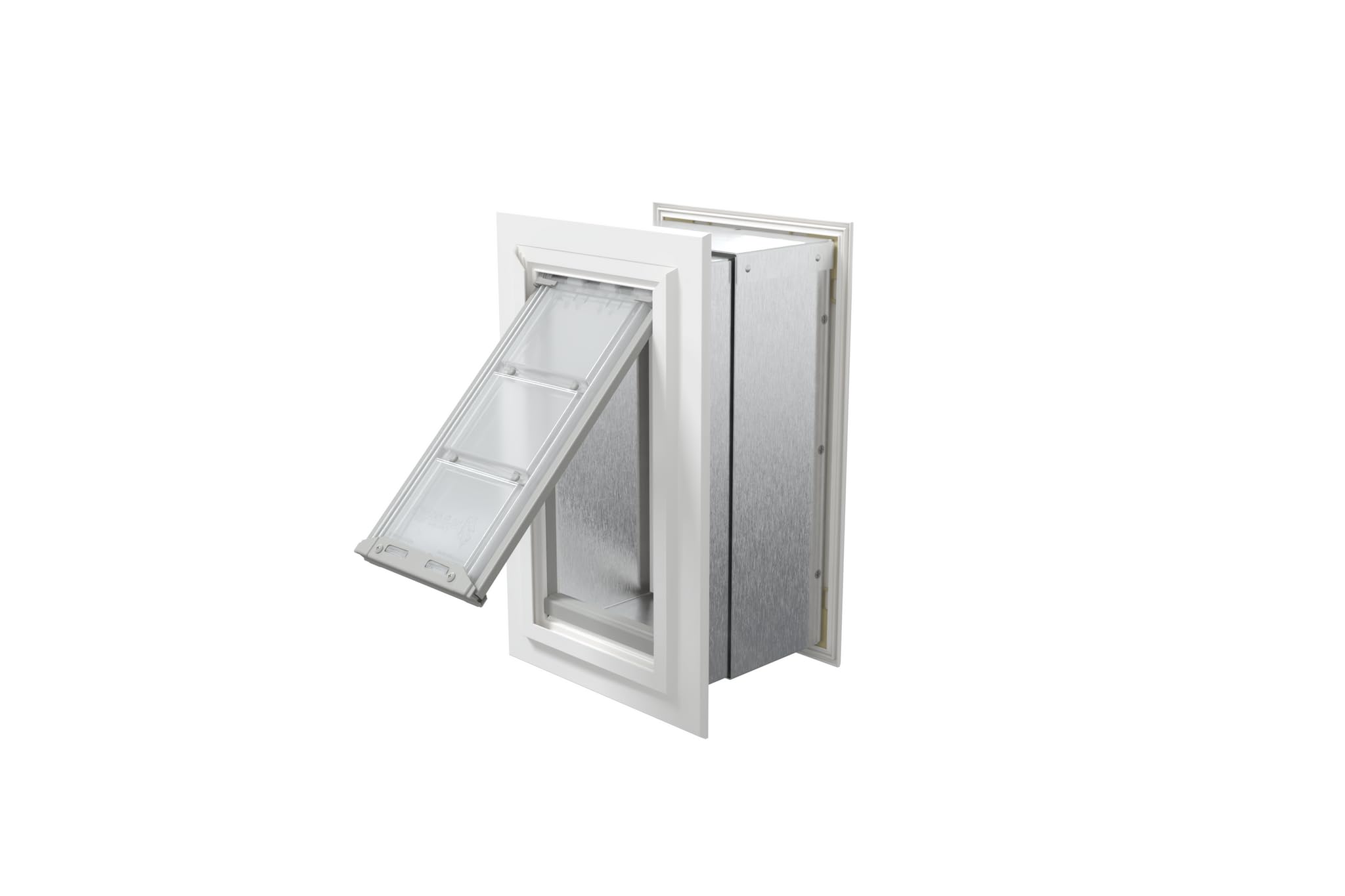 Endura Flap Pet Door for Walls in White | Energy-Efficient Single Flap Design for Wall Installations | All-Weather Protection with All-Metal Telescoping Tunnel | White, Small, Single Flap