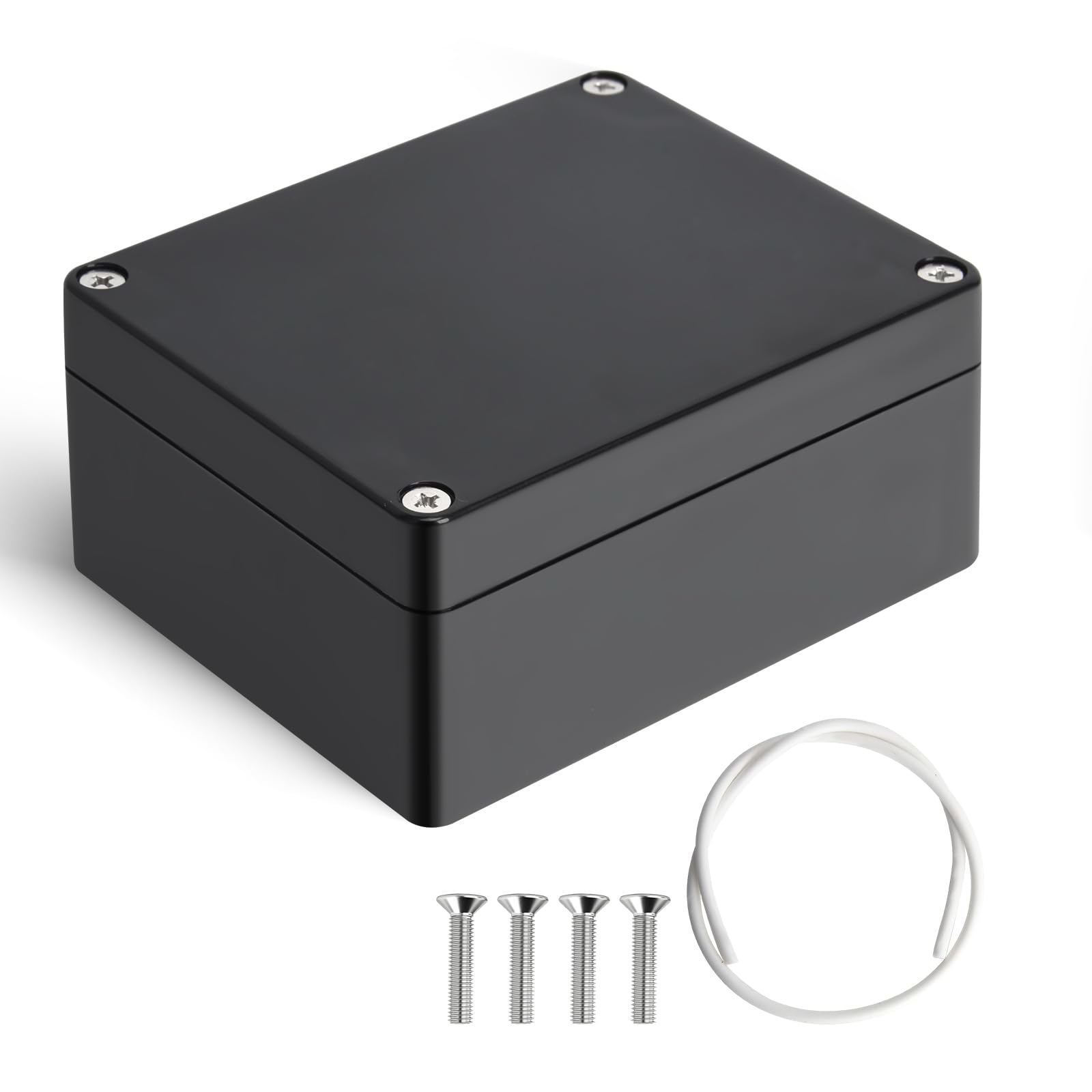 Project Box Therlan IP65 Waterproof Electronics Box DIY ABS Junction Box Plastic Project Enclosure Universal Project Connecting Case For Indoor Outdoor (Black