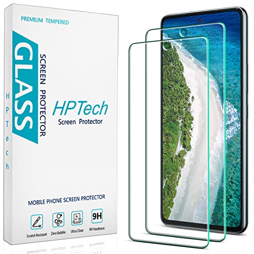 HPTech (2 Pack Designed for Samsung Galaxy A53 5G Tempered Glass Screen Protector Support Fingerprint Reader Anti Scratch Bubble Free Case Friendly