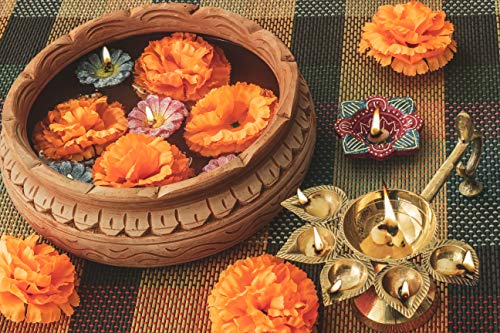 image for KRATI EXPORTS - Orange Marigold - Artificial Flower, Silk Flower Head 