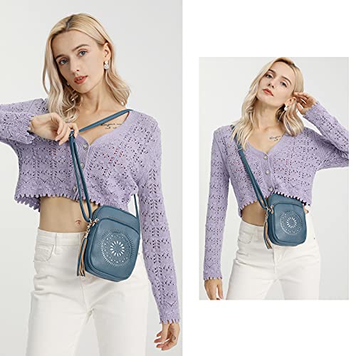 Image of AFKOMST Small Crossbody Phone Purse for Women, Triple-Zip Compartments