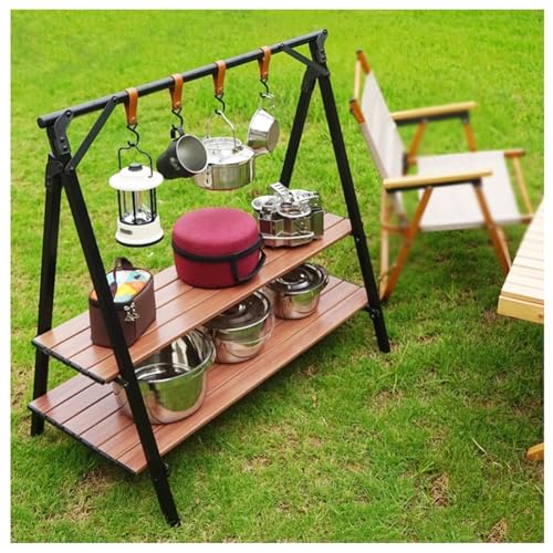 GZHERVICES Estante para Colgar Utensilios De Cocina para Acampar, Soporte Plegable Multifunción para Acampar, Estante Portátil para Almacenamiento De Picnic Triangular Al Aire Libre