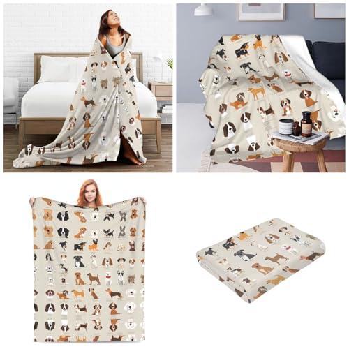 ESASAM Die superweiche Flanelldecke für Hunderassen ist bequem, leicht, warm und langlebig, geeignet für Zuhause, Reisen und Camping