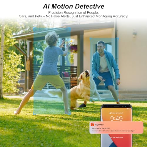 Image of 5G WiFi Security Cameras Wireless Outdoor, Camera for Home Security | AI Motion Detection, Color Night Vision, SD Card /Cloud Storage, Waterproof, Work with Alexa /Google Home