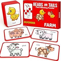QUOKKA Toddler Puzzles Ages 2-4 – 100% Self-Correcting 16 Matching Pairs of Farm Animals – Educational Toddler Puzzles Ages 1-3 with 32 Pieces - Memory Matching Games for 3-5 Years Old Boys and Girls