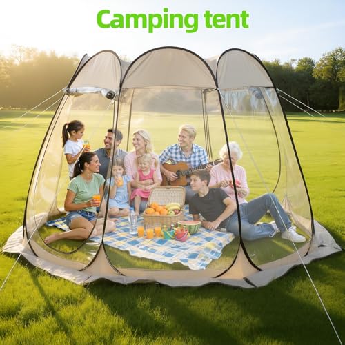 Carpa Pop Up Impermeable para Camping 8 Personas Caqui miniatura 3