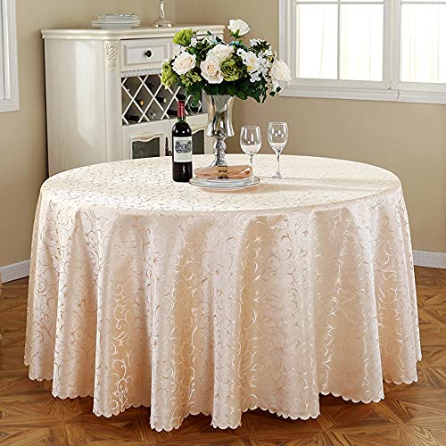 Nappe ronde en polyester imperméable nappe de table mariage infroissable anti-pli