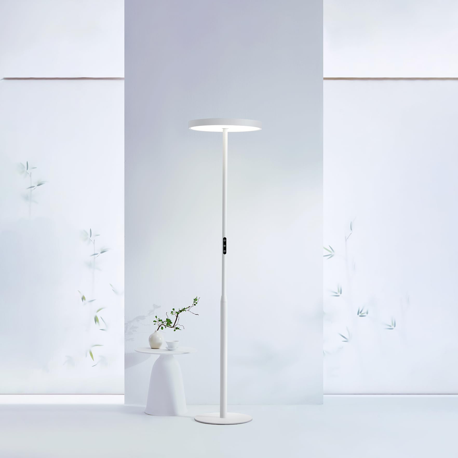 Modern Floor Lamp Natural 10 AM Daylight Full Spectrum Standing Light for Bedroom Living Room Office Double-Sided Illumination
