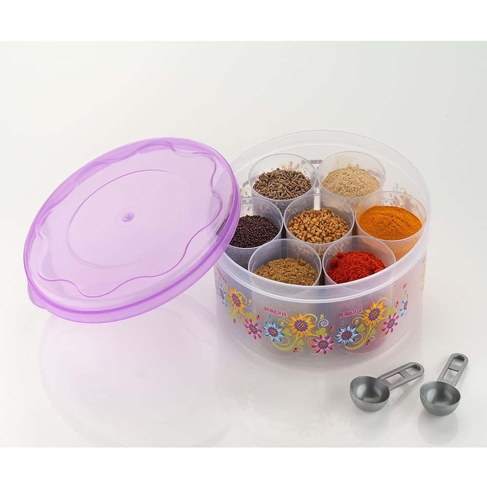 Primelife Masala Box Dabba for Keeping Spices, Spice Box for Kitchen, Plastic Unique Style Masala Box, Masala Container, Masala Dabba - Multicolor (MB Pro) (B09PVF7X6L) Amazon Price History, Amazon Price Tracker