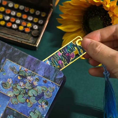 Genérico Marcador de Páginas Metal Livros Com Tassel Resistente Luxo (Azul)