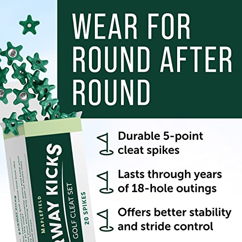 Fairway Kicks - Diy Golf Spikes - Golf Traction Kit For Sneakers - Great Gifting For Golfers And Athletes - Anti-Skid Spikes - Easy Replacement Golf Studs - 20 Pieces (White) #TOP5