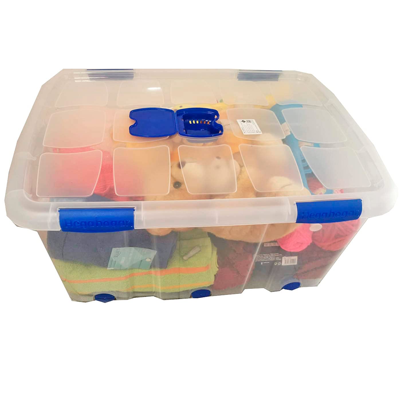 Acan Tradineur - Pack de 2 cajas de almacenaje, de 34 x 77 x 56,5 cm, nº 15 con capacidad de 100 litros con tapa y ruedas para organización del hogar, baúl organizador(34 x 77 x 56,5 cm, Pack de 2)