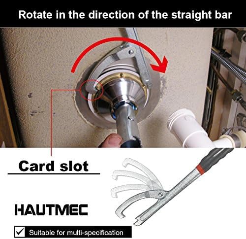 Image of HAUTMEC Sink Drain Wrench Set,Sink Strainer Lock Nut Wrench & Long‑Reach Double Working End Basket Strainer Wrench for Kitchen Sink Basket Strainer,1100701