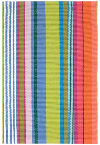 Dash & Albert Mellie Stripe Handwoven Cotton Rug, 2.5 X