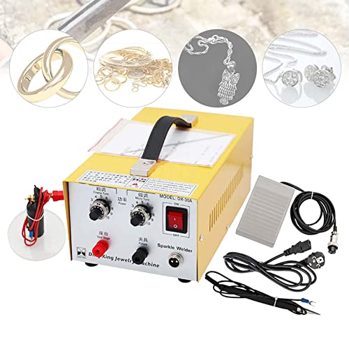 RENJJPBO Pulse Sparkle Spot Welder Gold Silver Platinum Jewelry Welding Machine 30A, Welding Range: 0.4-1.0MM
