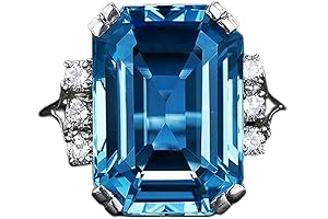 925 Sterling Silver Shiny Full Diamond Gemstone Ring Blue Cubic Zirconia Rings