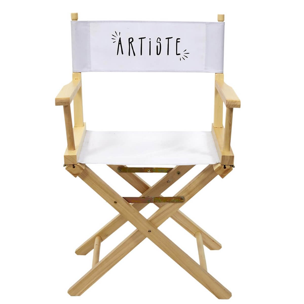 AltoBuy Shaw - Chaise de Directeur Blanche et Bois