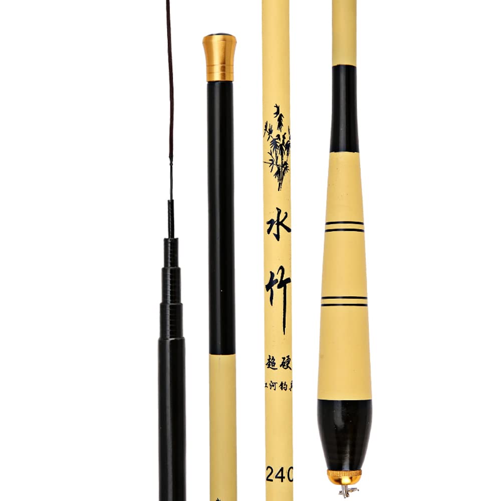 Canna da Pesca Polo da Pesca a Mano in Fibra di Carbonio Super Leggero Asta di Pesca telescopica Super Dura 2.1/3.6/4,5/5.4/6.3m di Corse di Alimentazione Lunga(3.6 m)