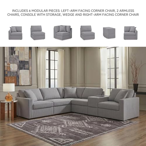 Image of Signature Design by Ashley 6-Piece Modular Sectional Sofa, Gray