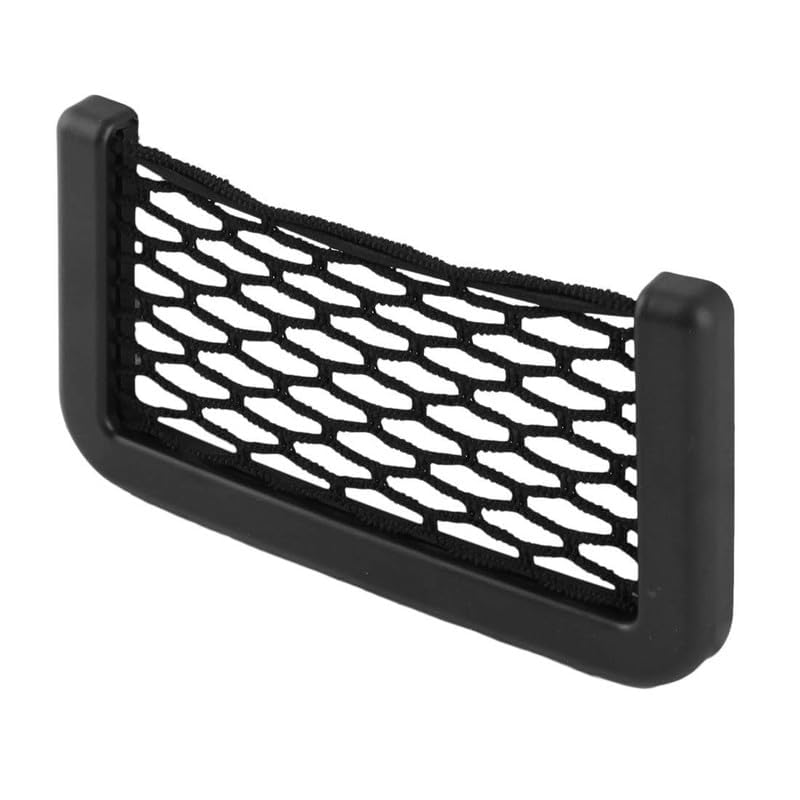 Image of Universal Car Seat Side Storage Net Pocket, Elastic Mesh Phone Holder, Accessories for Mobile Phone, Wallet, Keys, Sunglasses Automobiles, Pocket Organizer String (Black, 1 Pcs)