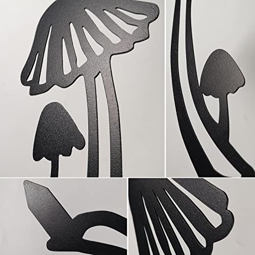 Kolymax 5Pcs Metal Mushroom Yard Art Garden Decorative Stake Hollow Out Mushrooms Silhouette Statue Decor, Mushroom Family Silhouette Sets For Pathway, Floor, Garden, Lawn, Outdoor Decoration #TOP4