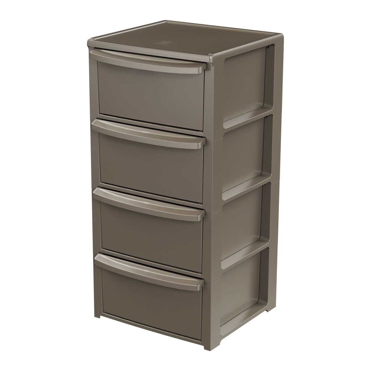 Art Plast - Commode Basse 4 tiroirs 39 x 38.5 x H 80.5 cm - Marron- Meuble de Rangement Chambre Bureau Buanderie - Meuble Bas de Rangement