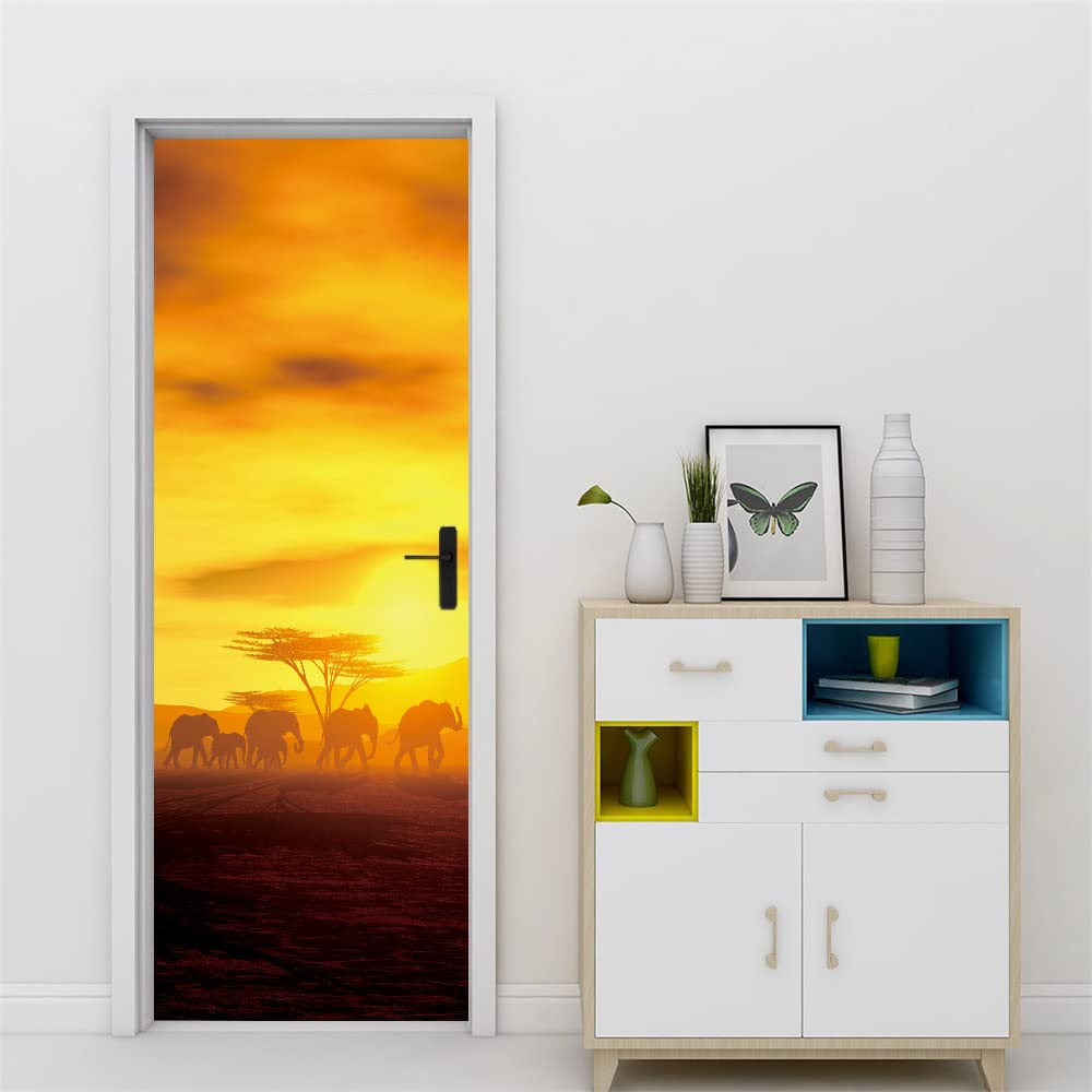 3D Türaufkleber Ozean Sonnenuntergang - Selbstklebende Türfolie 90x210 Cm