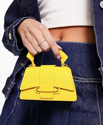 Image of Ayliss Micro Mini Crossbody Handbag Women's Purse Clutch Cute Mini Trendy Bag Top Handle PU Leather Shoulder Bag