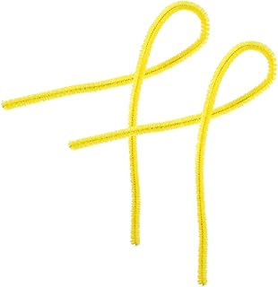 DECORNIJIA 200 Piezas Barra Giratoria Tallos Artesanales Artes y Manualidades Para Limpiadores De Pipa Con Purpurina Limpiapipas Artesanales Yellow Poliéster Más Alambre De Hierro