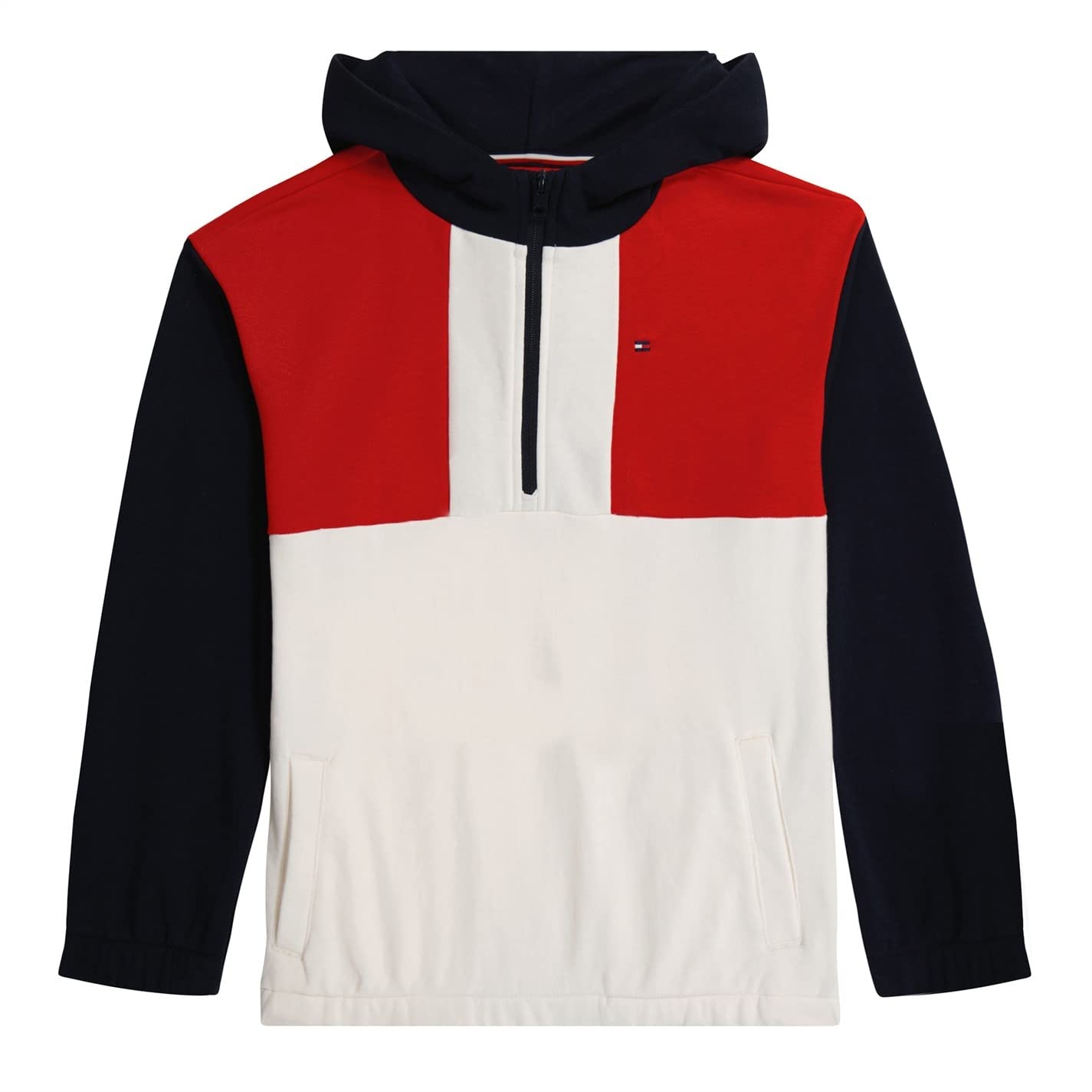 Tommy Hilfiger Sudadera de manga larga con media cremallera para niños