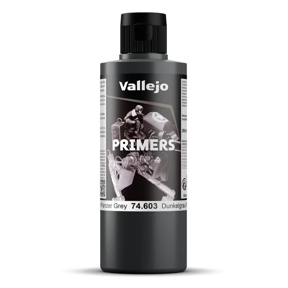 Vallejo - Surface Primer Color | German Panzer Grey 200 ml. (6.76 fl.oz.) | Matte Finish and Fast Drying | Perfect for Airbrushing and Great Adhesion to Figurines and Scale Models