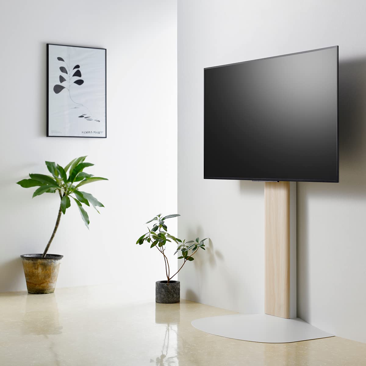 Amazon｜壁寄せテレビスタンド ナチュラル 約幅84x奥行54.8x高さ