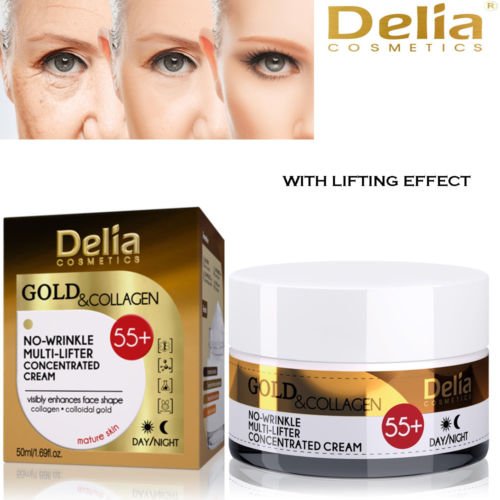 DELIA COSMETICS Gold & Collagen 55+ AntiWrinkle Cream Day Night Face