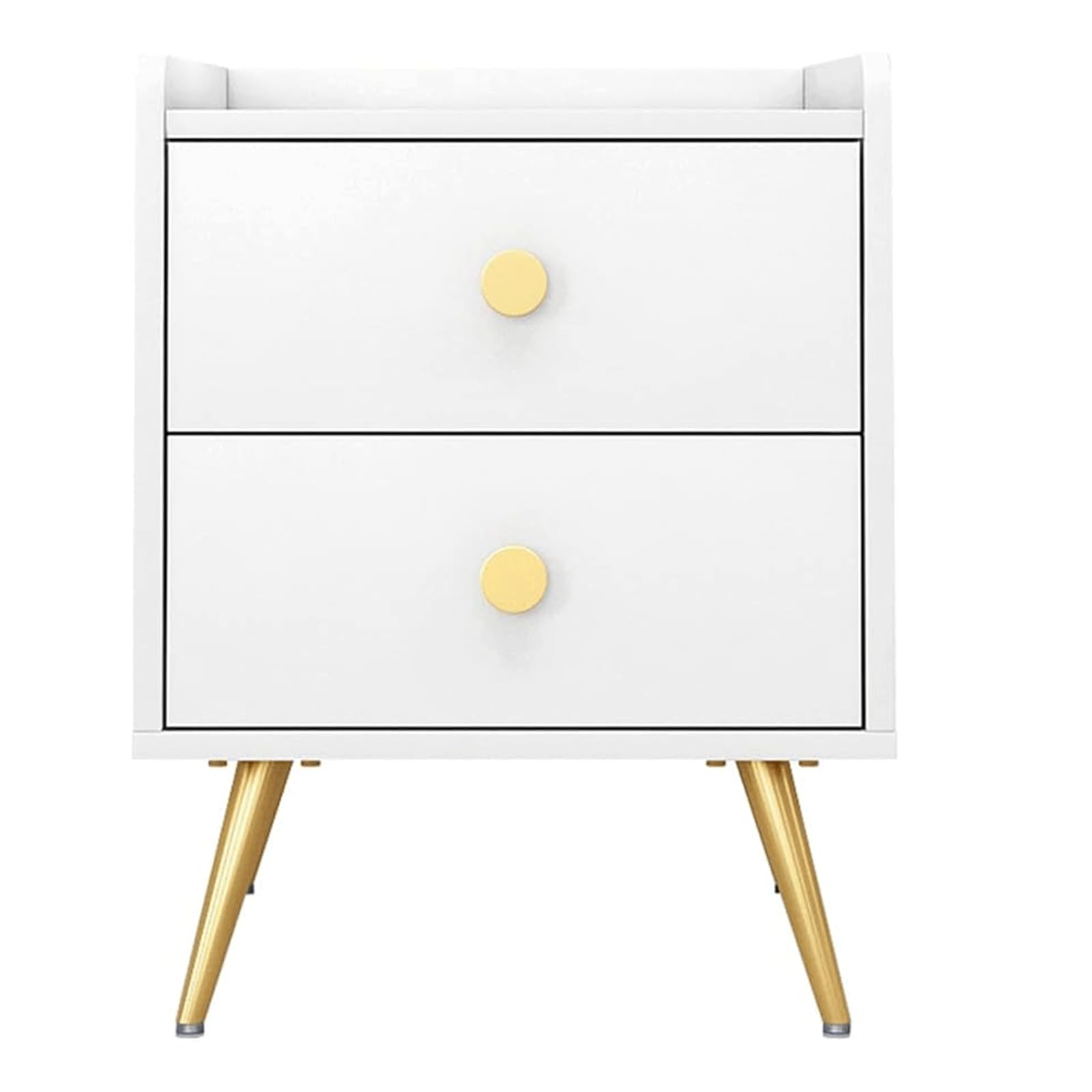 BHGFYXBS Nightstand Square Wooden End Table 2 Drawer Bedside Table Nordic Bedside Dresse 20.5 * 15.7L*15.7In Modern Bedside Cabinet,White,White,White