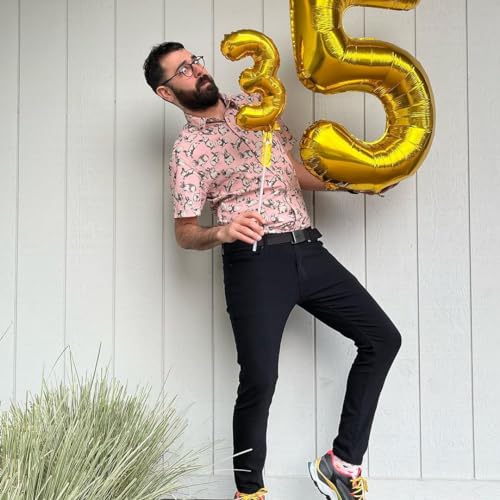 Image of Gold Number 100 Balloon 40 inch, 100 Number Balloons, 100th Gold Birthday Decorations, 100 Year Old Women Men Golden Party Supplies