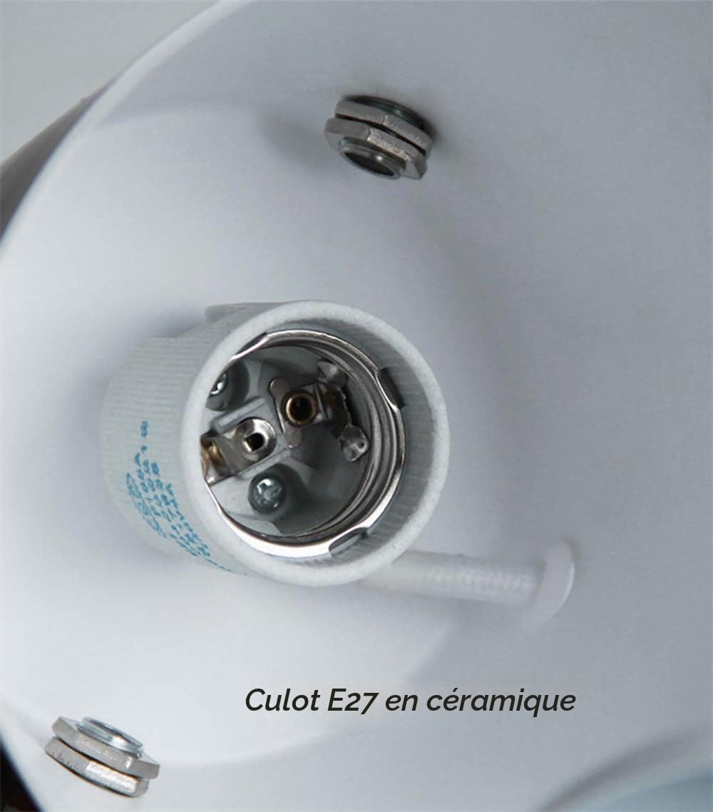 Chrasy E27 Moderne Applique Murale Métal Style En Fer Forgé Bois Ceinture Applique Murale Creative Nordique Eclairage Suspension Luminaire (Blanc)