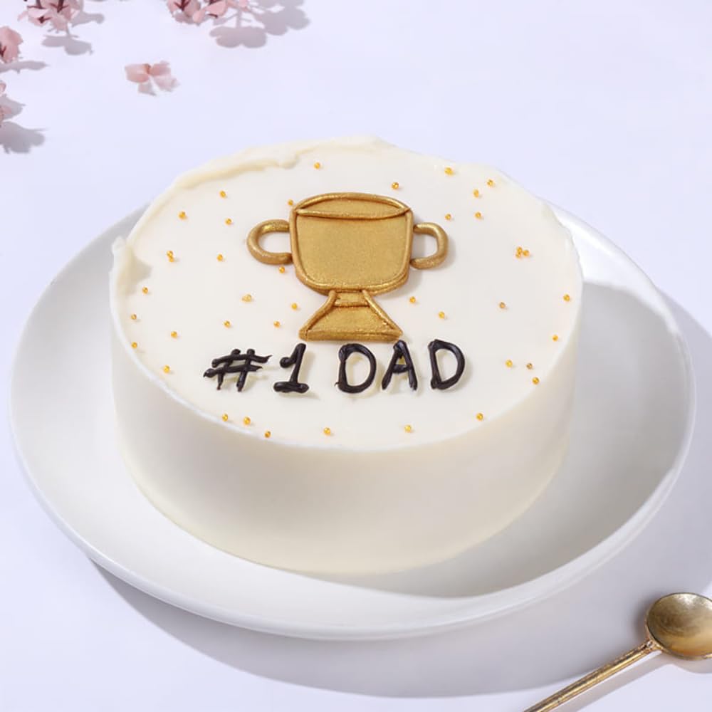FlowerAura Delicious Fresh 1Kg Champion Dad Black Forest Eggless Cake For Birthday Gift & Fathers Day Cake For Dad | Father | Papa | Father-In-Law | Appa (Same Day Delivery)-picture-12