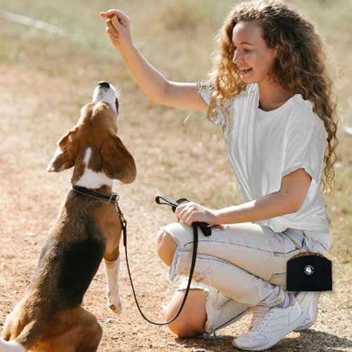 COOWONE Leckerli-Tasche mit magnetischer Öffnung für Hündchen-Leckerli-Snack-Taschen Hundeleckerli-Trägerhalter mit Clip (Schwarz)