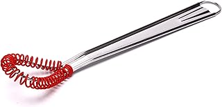 AMAZOM Mini Fouet À Oeufs en Acier Inoxydable, Batteur, Mousseur À Lait À Main, Mousseur, Mélangeur À Café Crémeux Moussant, Mélangeur À Sauce Printanière, Accessoires De Cuisine,Rouge