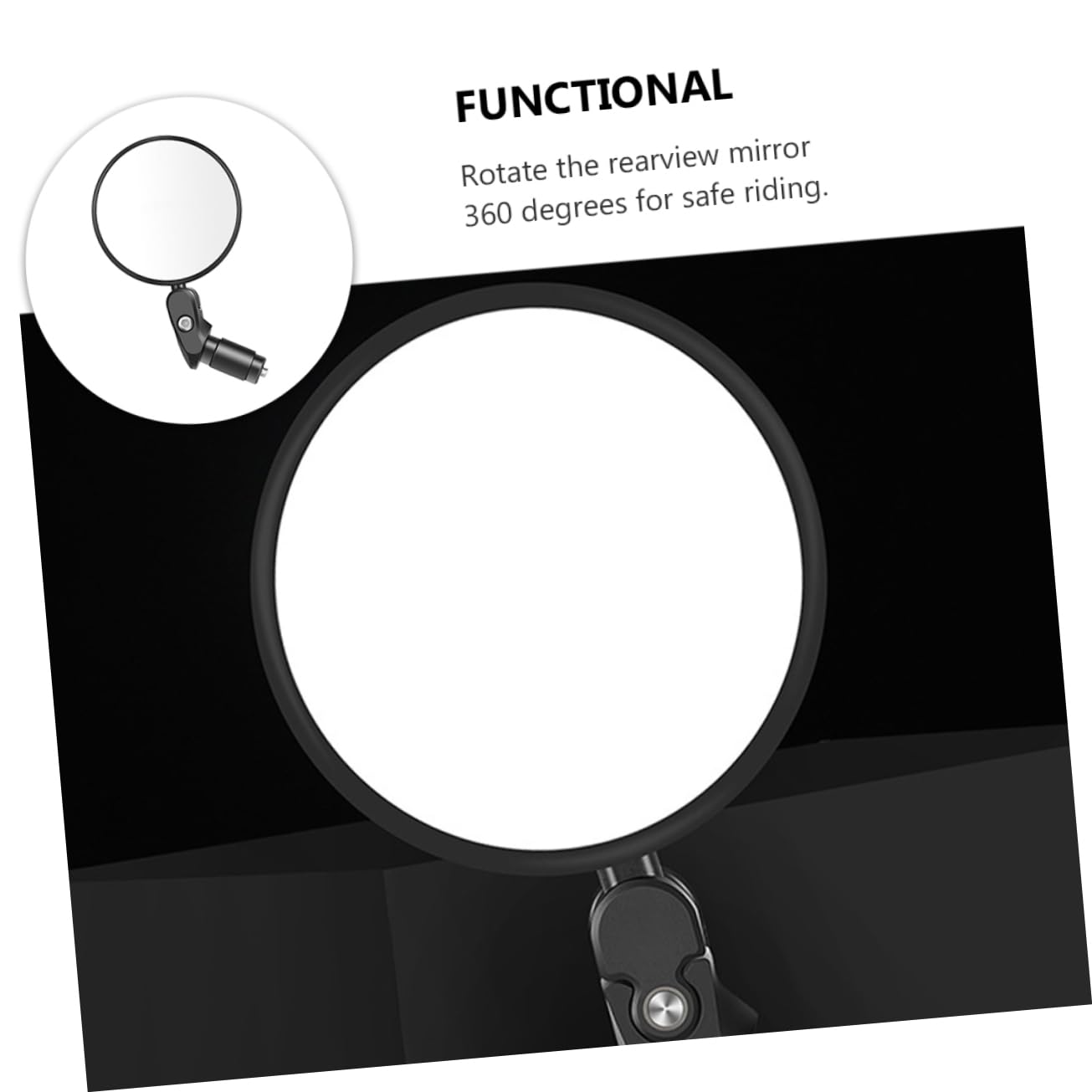 ifundom 1Pc Round Bike Rearview Mirror Reflective Handlebar Mirror for Cycling Easy Installation Enhanced Safety for Commuters and Road Cyclists