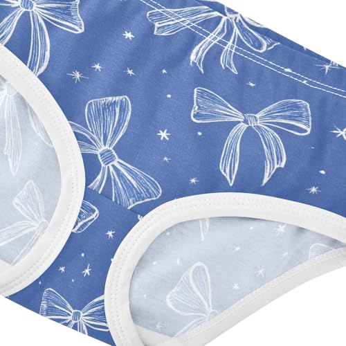 Wusikd Bows Ribbons White Girls' Underwear Cotton Girls Briefs Soft Toddler Underwear 2T4