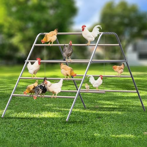 Image of CHIKENCOOP Chicken Coop Roosting Perch Essentials：Perfect for Backyard Poultry, Easy Installation Farm Roost Toys for Chickens(81.7''L x 41.3'' W x 41.7H'')