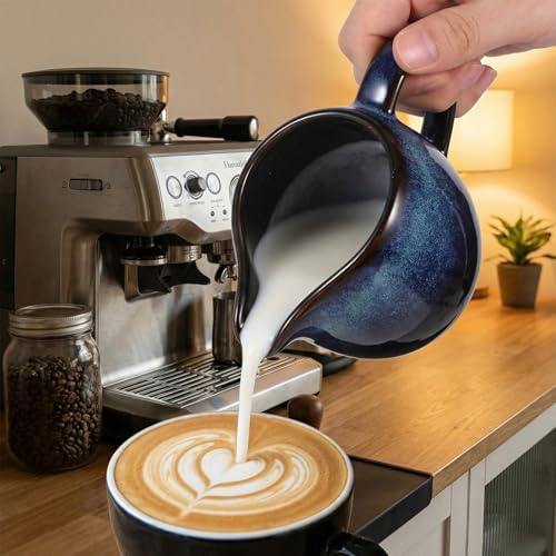 Ceramic Gravy Boat 95ml Vintage Creamer Pitcher with Handle Heat-Resistant Gravy Bowl for Coffee Milk Sauces Salad Dressings Broth - Image 5