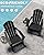 NAVINE Adjustable Adirondack Chair Set of 4 with Cup Holder, All Weather HDPE Fire Pit Chairs for Deck, Backyard, Patio, Black