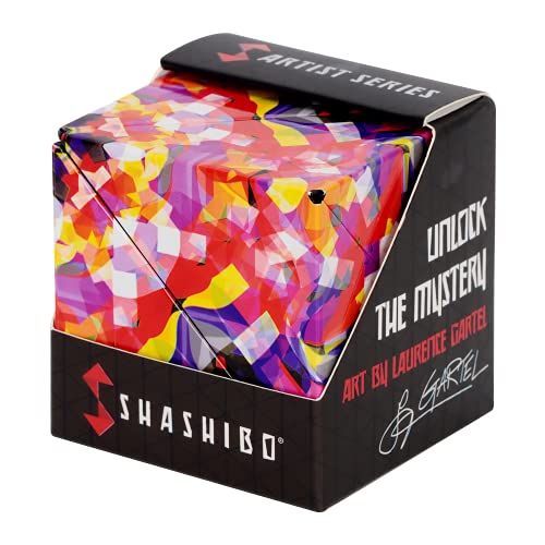 SHASHIBO Shape Shifting Box - Award-Winning, Patented Fidget Cube w/ 36 Rare Earth Magnets - Extraordinary 3D Magic Cube â€“ Fidget Toy Transforms Into Over 70 Shapes (Confetti- Artist Series)