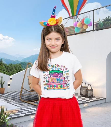 Image of Birthday Girl Shirt Magical Castle Tshirt Birthday Shirts for Kids Funny Birthday Party Gift Tees Cute Graphic Tops