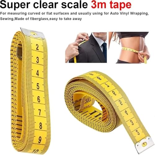 Cinta métrica flexible 3 metros amarillo y blanco miniatura 4