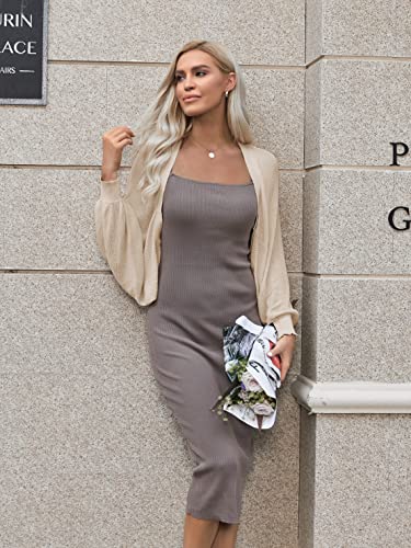 HOTOUCH Women's Cardigan Shrugs Long Batwing Sleeve Knitted Cropped Bolero Open Front Casual Elegant Cardigans for Dresses3