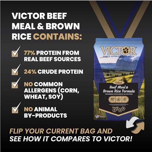 Image of VICTOR Select Gluten-Free Beef Meal & Brown Rice Dry Dog Food, 15 lb | Super Premium Dog Food, Beef Meal & Brown Rice Formula, For Immune & Gut Health, For Normally Active Dogs of All Life Stages